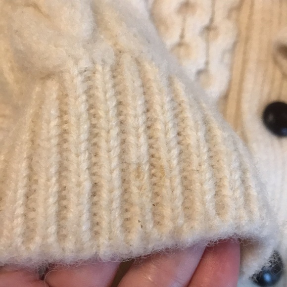 Vintage LL Bean Cable Irish Fisherman Cardigan Wool Made in Ireland Size Medium - Picture 9 of 10